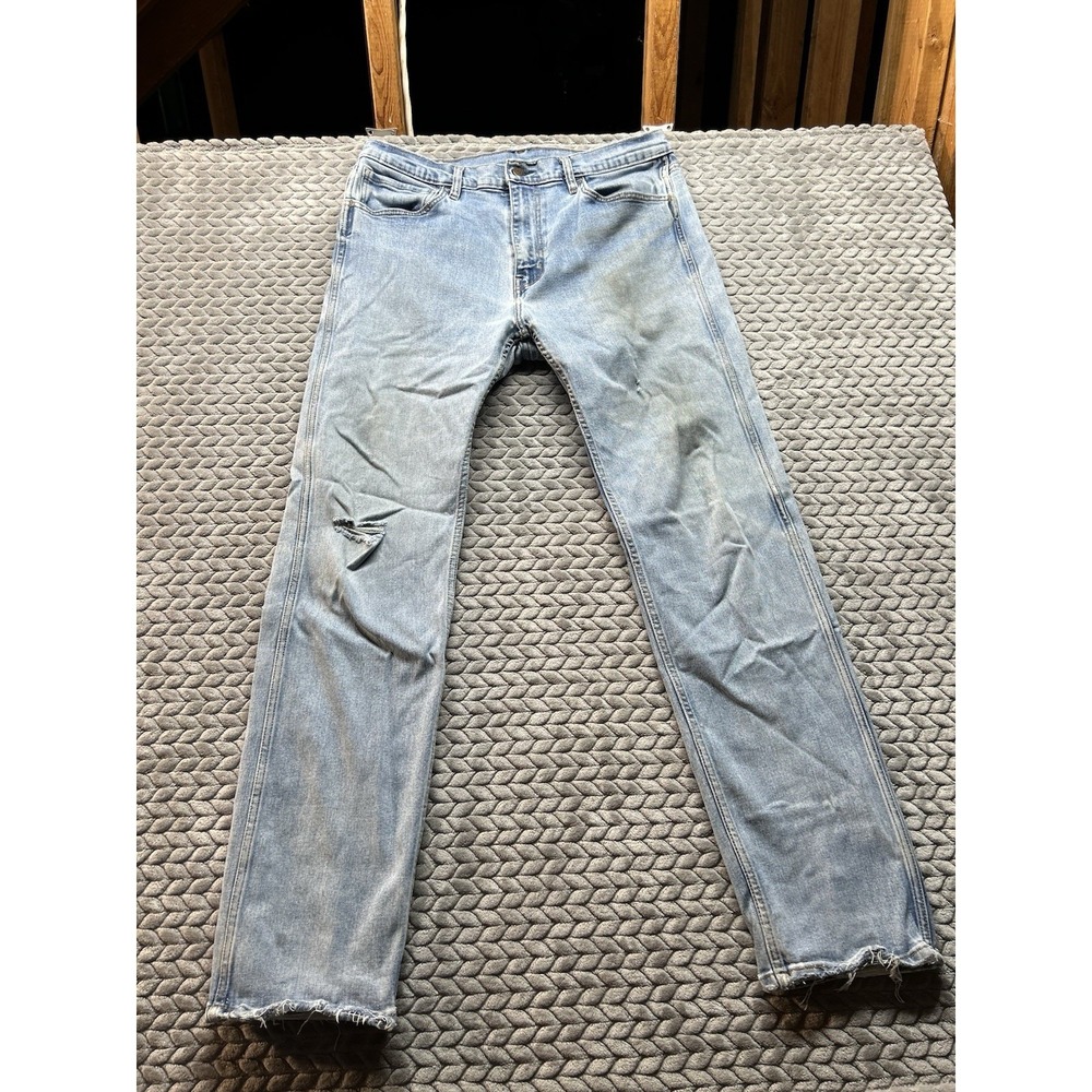 Levi's 511 Workwear Jeans 36x34 Distressed Light Wash Denim Grunge